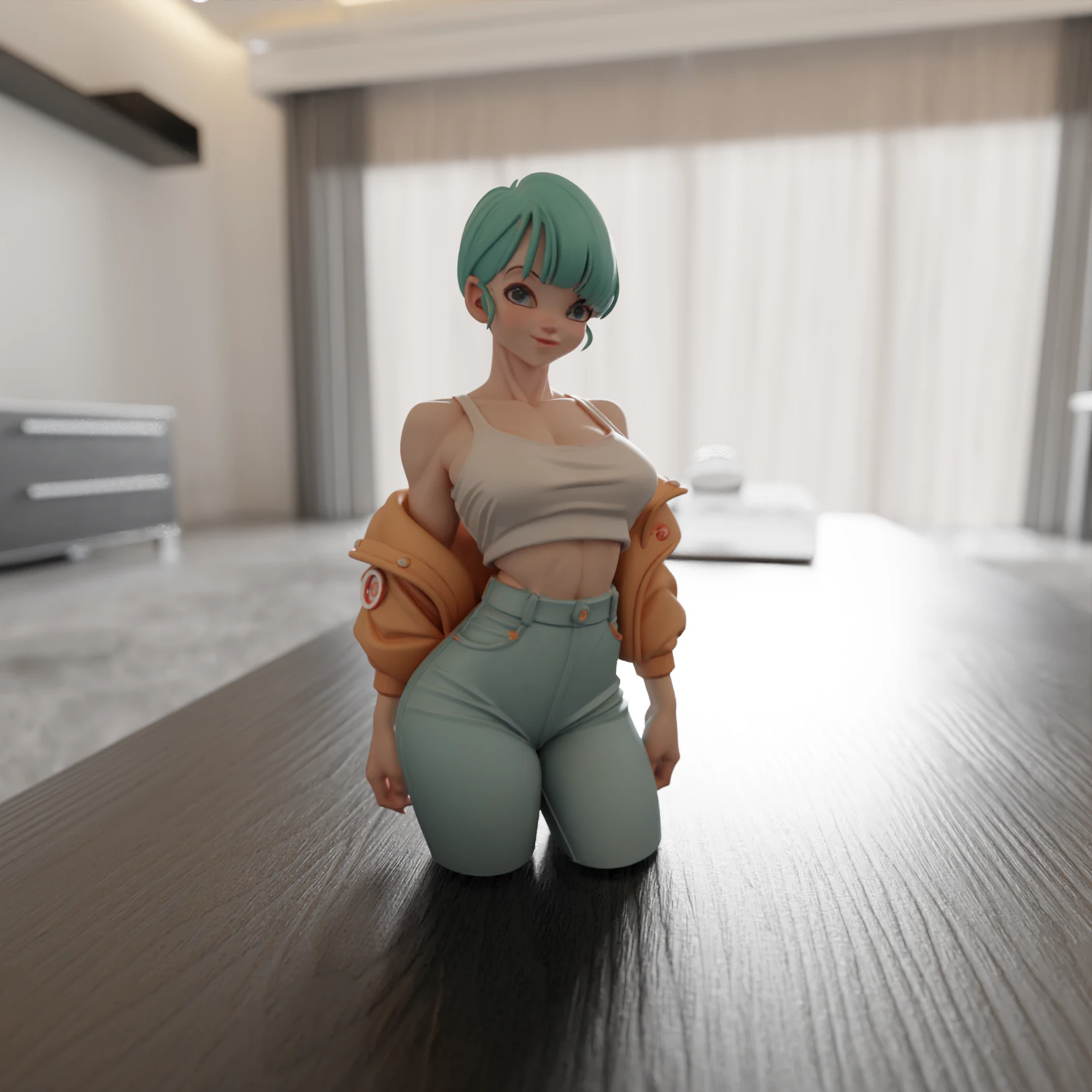 Bulma pin-up 3D Print Model .c4d .max .obj .3ds .fbx .stl .blend 
