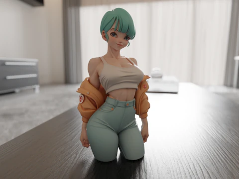 Pin-up Bulma Modèles 3D en vedette