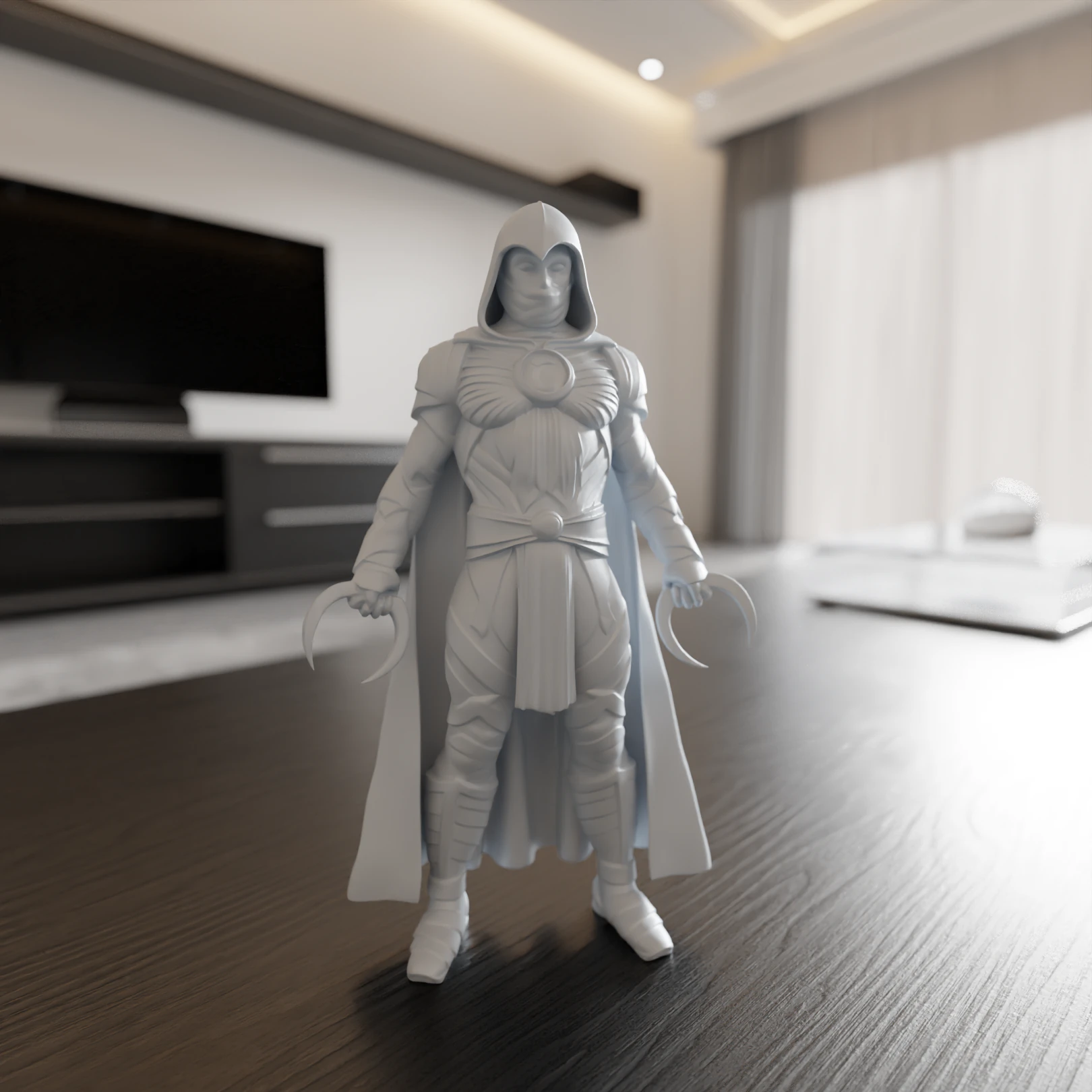 Moon Knight 3D Print Model .c4d .max .obj .3ds .fbx .stl .blend