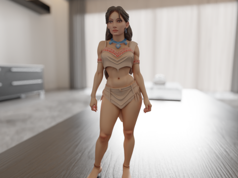 Pocahontas pin-up 3D Baskı Modeli