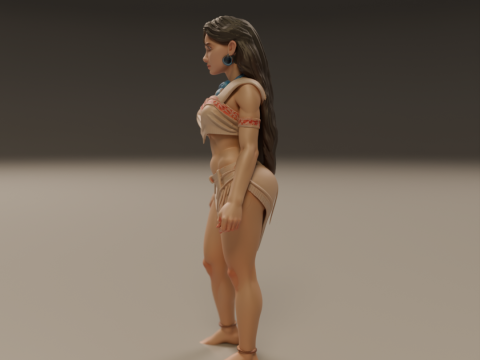 Pocahontas pin-up 3D 打印模型