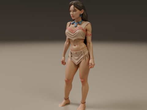 Pocahontas pin-up 3D 打印模型