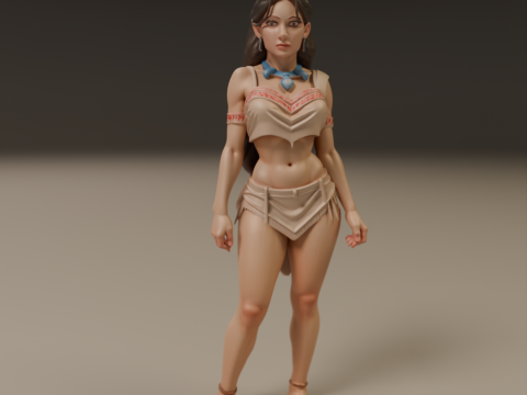 Pocahontas pin-up 3D 打印模型
