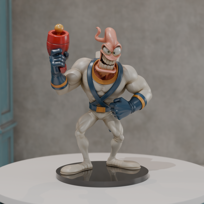 Earthworm Jim Model Cetak 3D .c4d .max .obj .3ds .fbx .stl .blend 