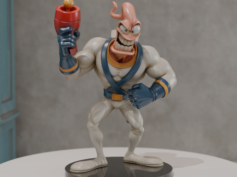 Earthworm Jim Model Cetak 3D