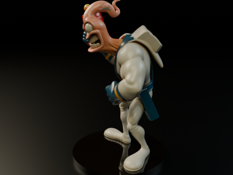 Earthworm Jim Model Cetak 3D