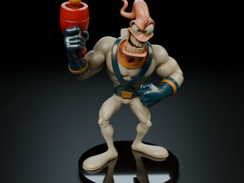Earthworm Jim 3D Print Model