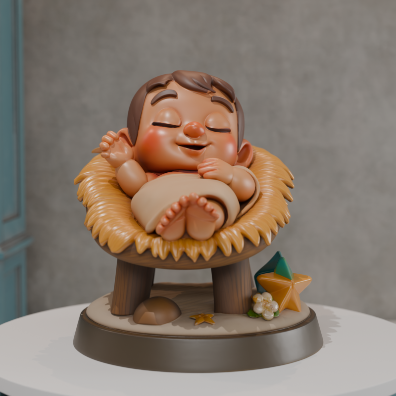Baby jesus 3Dプリントモデル .c4d .max .obj .3ds .fbx .stl .blend 