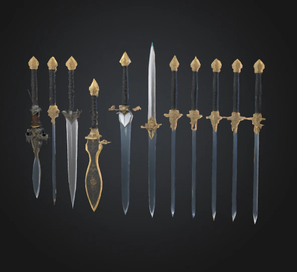 3D Pack Realistic Swords 3D Model .c4d .max .obj .3ds .fbx .stl .blend