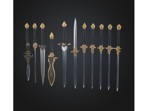 3D Pack Realistic Swords 3D Модель