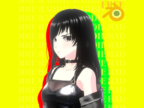 Baddie Anime Girl Fully Rigged 3D Model