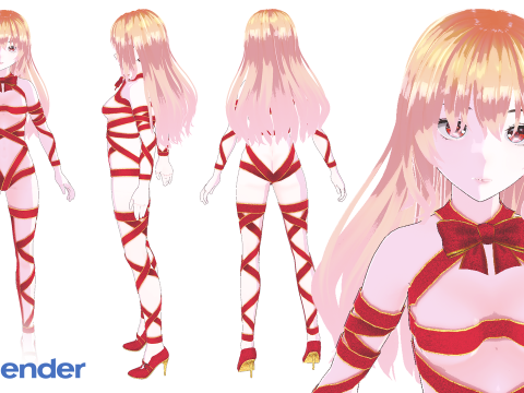 Your Christmas Present Mizuki Low-poly 3D Model