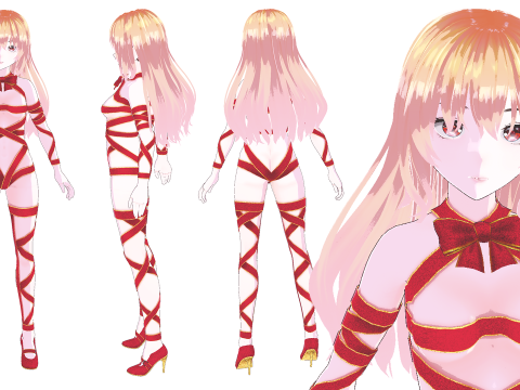 Your Christmas Present Mizuki Low-poly 3D Model