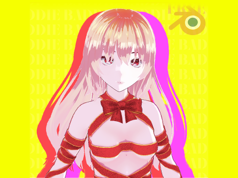 Your Christmas Present Mizuki Low-poly 3D Model