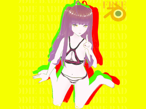 Beach Girl Yukiha Stylized Anime Fully Rigged Game Ready 3D Model