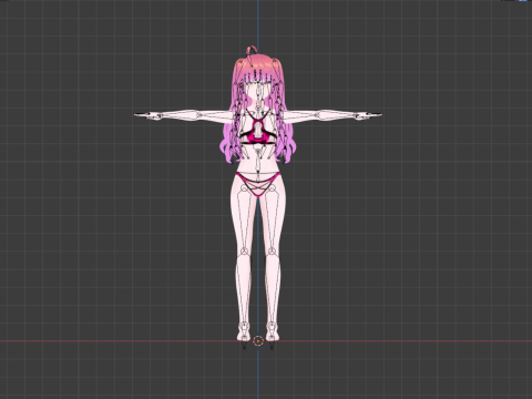 Beach Girl Yukiha Stylized Anime Fully Rigged Game Ready 3D Model