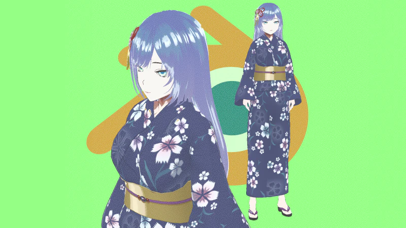 पारंपरिक एनीमे गर्ल पूरी तरह से कठोर शैलीबद्ध 3डी चरित्र 3D मॉडल .c4d .max .obj .3ds .fbx .stl .blend 