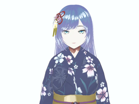 पारंपरिक एनीमे गर्ल पूरी तरह से कठोर शैलीबद्ध 3डी चरित्र 3D मॉडल