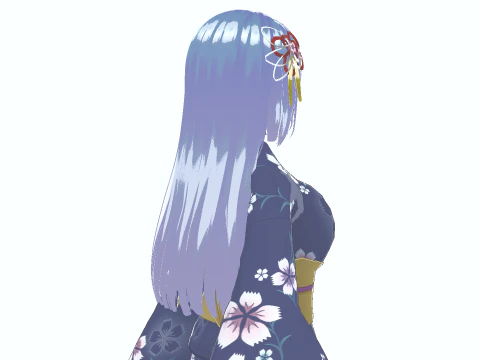 पारंपरिक एनीमे गर्ल पूरी तरह से कठोर शैलीबद्ध 3डी चरित्र 3D मॉडल