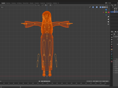 Traditional Anime Girl Fully Rigged Stylized 3D Character 3D Модель