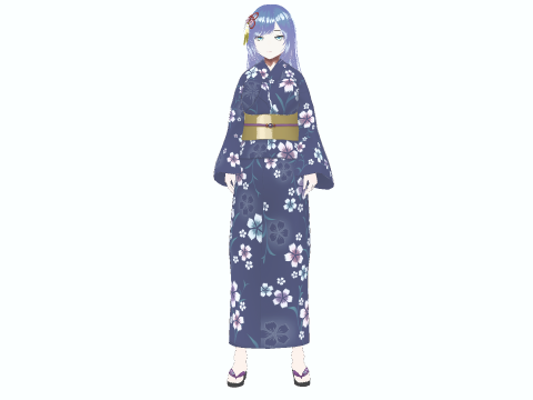 Traditional Anime Girl Fully Rigged Stylized 3D Character 3D Модель