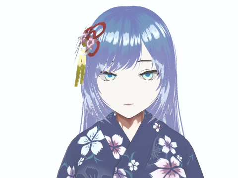 पारंपरिक एनीमे गर्ल पूरी तरह से कठोर शैलीबद्ध 3डी चरित्र 3D मॉडल