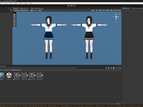 Sayuri School Girl Fully Rigged Anime Girl Low-poly Modelo 3D