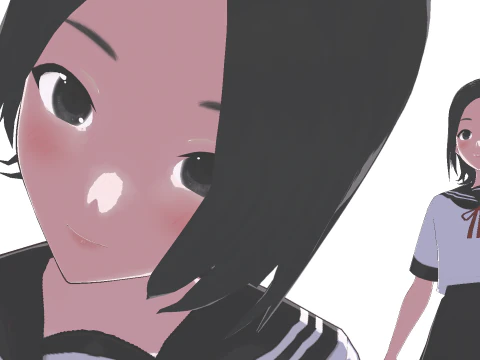 Sayuri School Girl Fully Rigged Anime Girl Low-poly 3D Model
