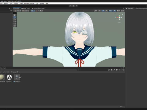 Eyepatch Anime School Girl Fully Rigged Modelo 3D