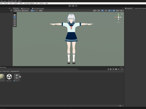 Eyepatch Anime School Girl Fully Rigged Modelo 3D