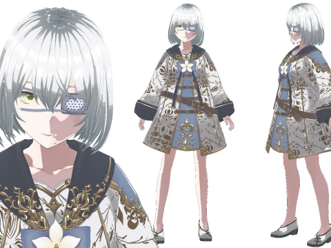 Fantasy Anime Girl Fully Rigged Game Ready 3D Model