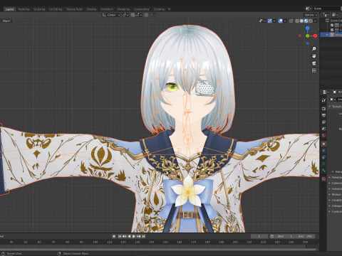 Fantasy Anime Girl Fully Rigged Game Ready 3D Model