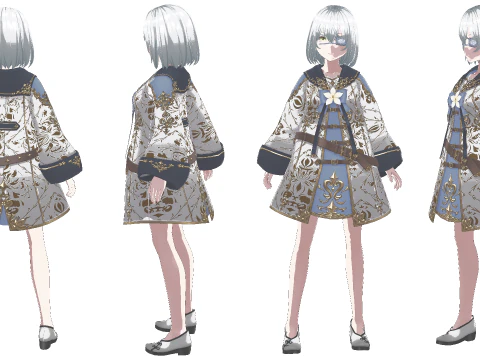 Fantasy Anime Girl Fully Rigged Game Ready 3D Model