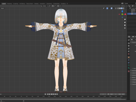 Fantasy Anime Girl Fully Rigged Game Ready 3D-Modell