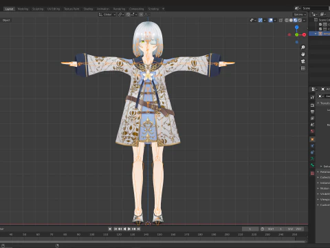 Fantasy Anime Girl Fully Rigged Game Ready 3D Model