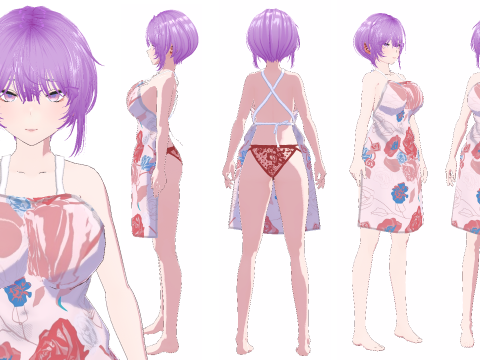 Hot Anime Mommy in Apron - Full Rigged Modelo 3D
