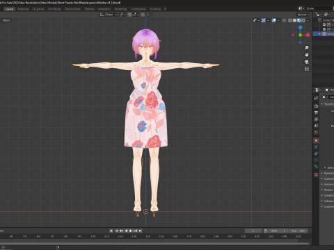 Hot Anime Mommy in Apron - Full Rigged Modelo 3D