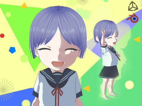 Anime Chibi School Girl 2 Ariako Model 3D