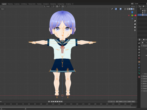 Anime Chibi School Girl 2 Ariako 3D-Modell