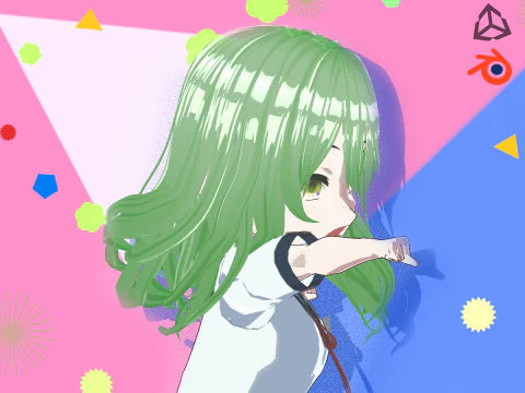 Anime Chibi School Girl 3 Saniko Modelo 3D