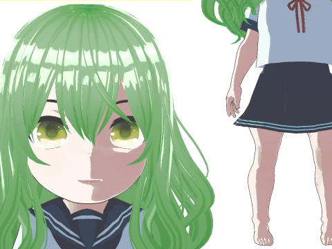 Anime Chibi School Girl 3 Saniko 3D Model