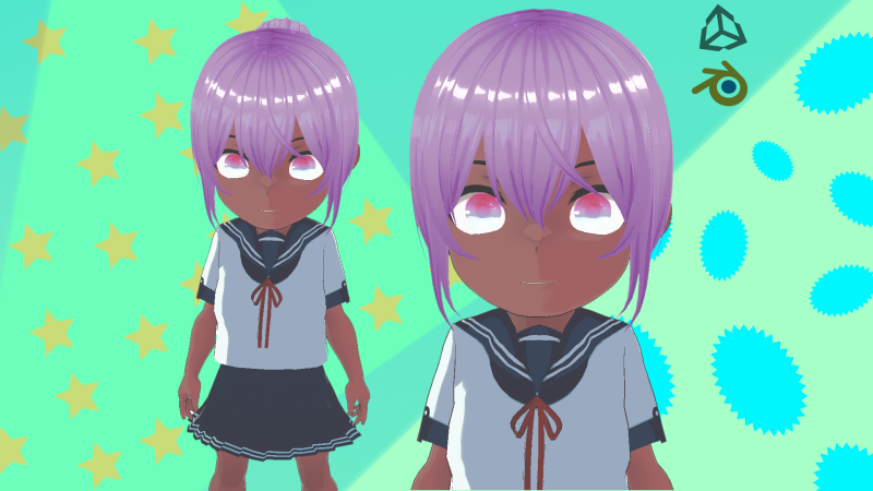 Anime Chibi School Girl 4 Naiko chan 3D Модель .c4d .max .obj .3ds .fbx .stl .blend
