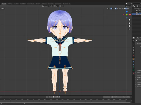 5 Chibi School Girls Pack Fully Rigged 3D Model
