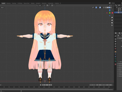 5 Chibi School Girls Pack Fully Rigged Modelo 3D