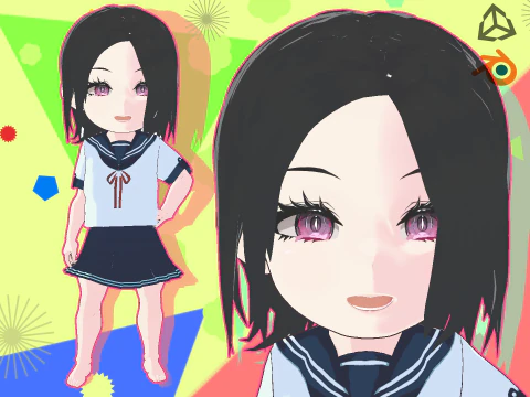 5 Chibi School Girls Pack Fully Rigged 3D Model