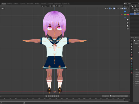 5 Chibi School Girls Pack Fully Rigged 3D Model