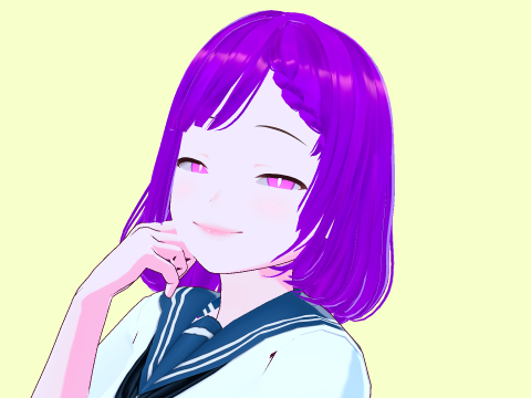 Anime School Girl Aki Fully Rigged Model 3D