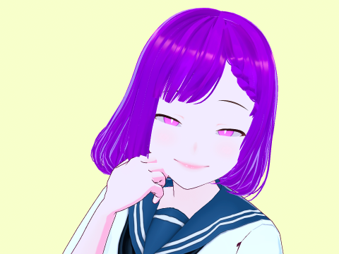 Anime School Girl Aki Fully Rigged Model 3D