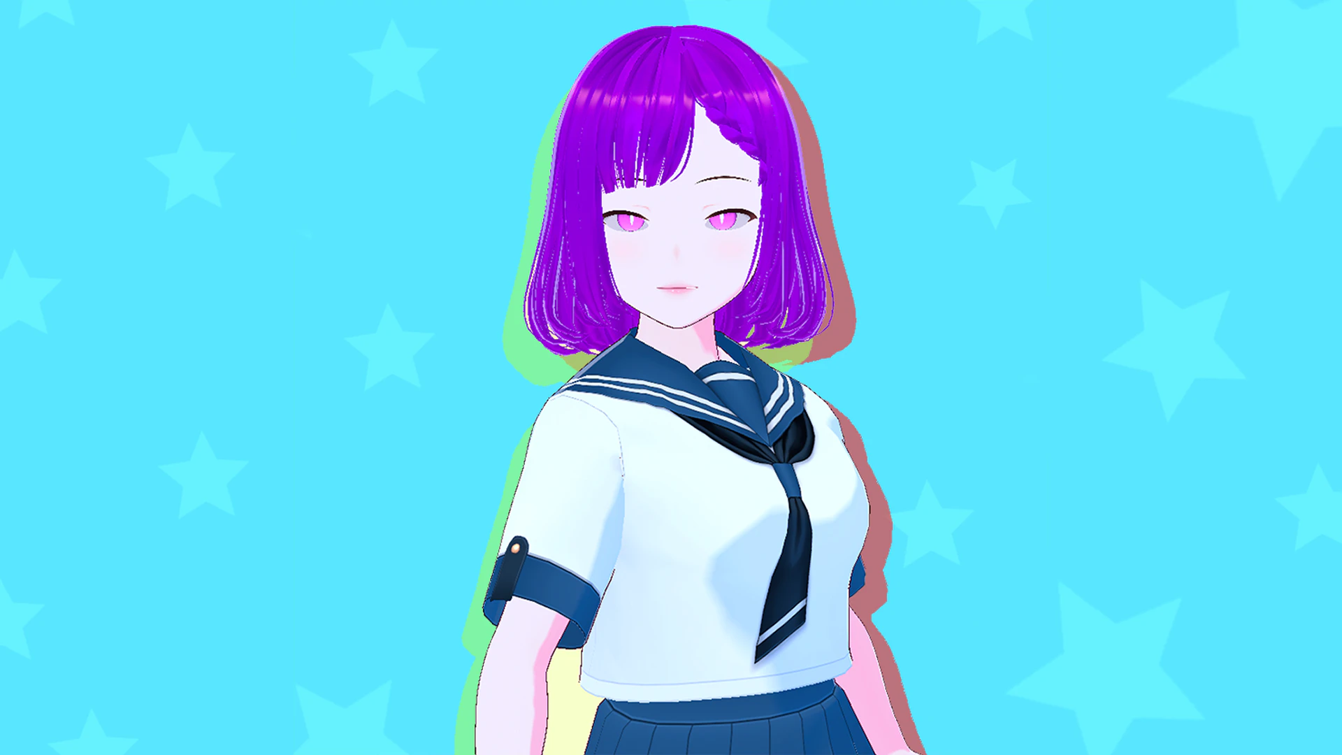 Anime School Girl Aki Fully Rigged 3D Model .c4d .max .obj .3ds .fbx .stl .blend 
