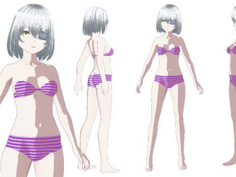 Eyepatch Girl Base Model 3D-Modell